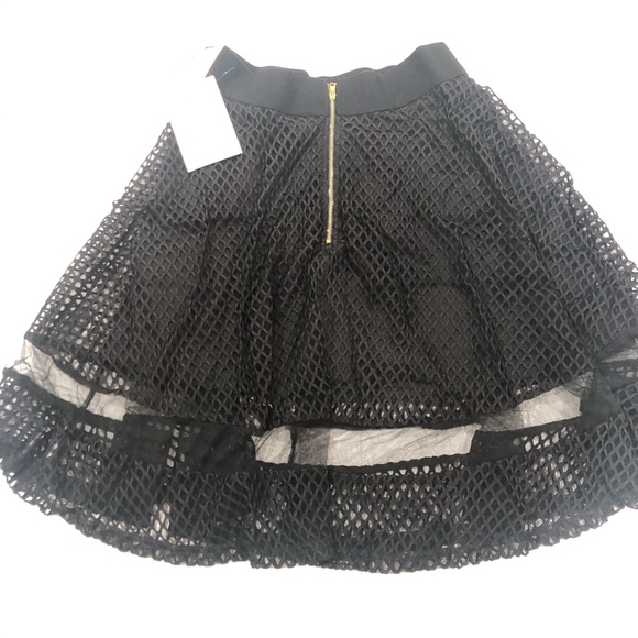 DESIGN LAB LORD & TAYLOR BLACK SKIRT MESH WITH LINING PUNK ARTSY BOHEMIAN S/P - Picture 4 of 4